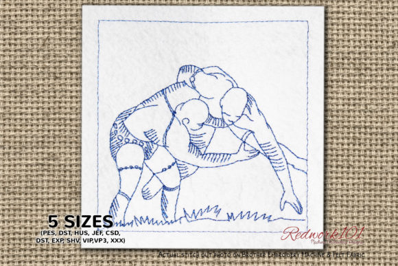 African Wrestling Bluework: A Bold and Intriguing Design