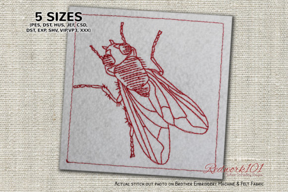 Black Fly Lineart: A Versatile Embroidery Design