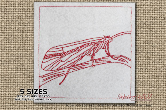 Caddisfly on Leaf: A Charming Seasonal Embroidery