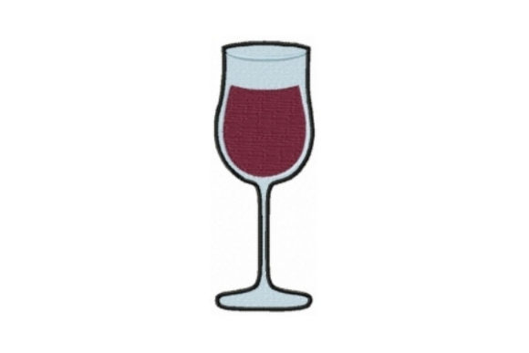 Charming Red Wine Glass Flared Embroidery