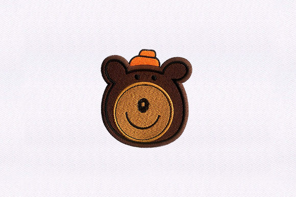 Charming Smiling Bear Face for Holiday Embroidery