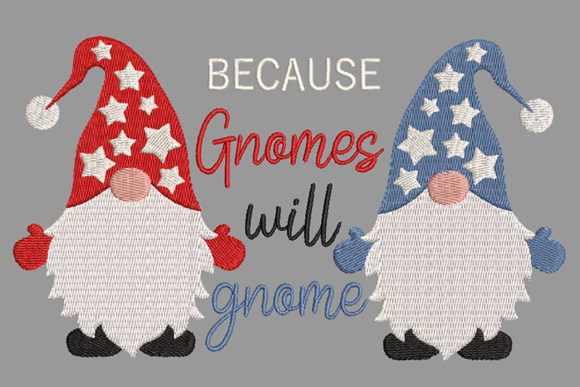 Christmas Gnomes and a Funny Quote: A Charming Embroidery Design