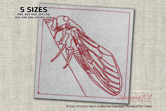Cicada Lineart: A Unique Embroidery Design