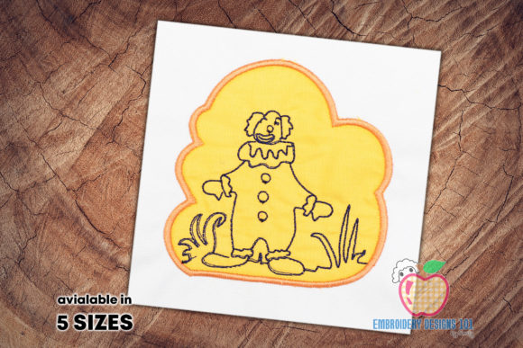 Clown Made in Outline Applique for Apparel