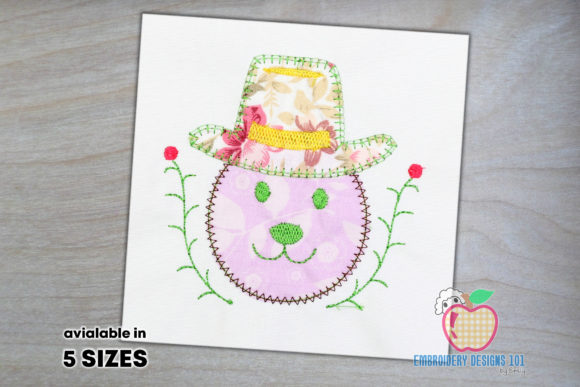 Face of the Dog with Hat: A Charming Embroidery Design