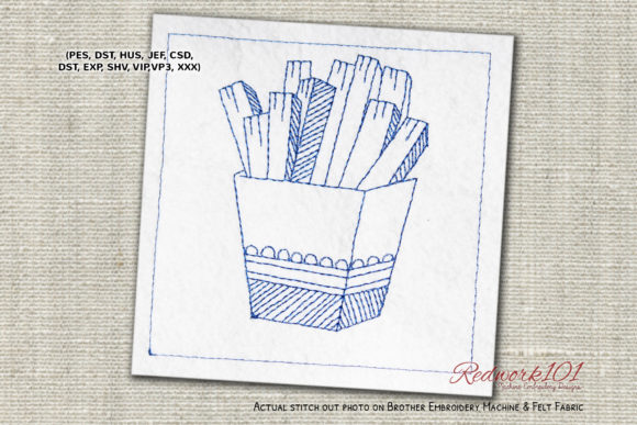 French Fries Machine: A Festive and Fun Embroidery Design