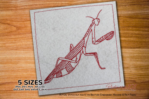 Review of Mantis Redwork Embroidery Design