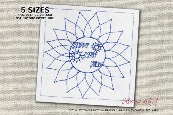 Review: Sunflower Design Happy New Year Redwork