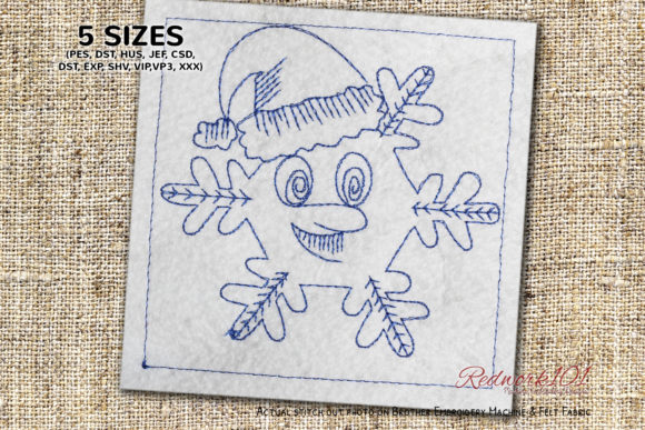 Smiling Snowflake: A Charming Addition to Winter Embroidery